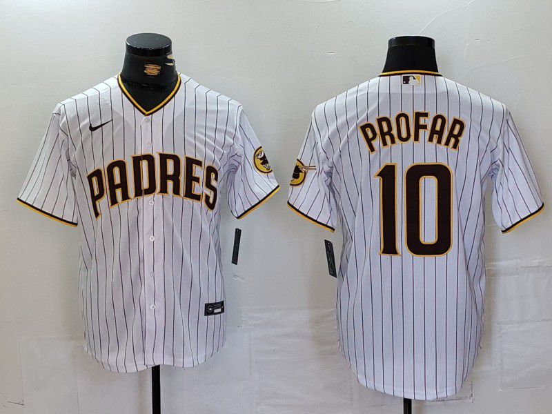 Men San Diego Padres #10 Profar White stripe Game 2024 Nike MLB Jersey style 1->san diego padres->MLB Jersey